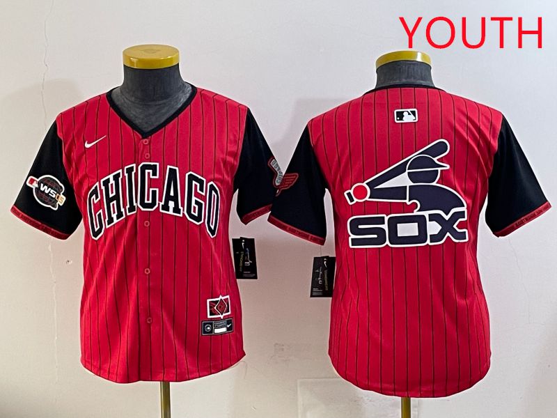 Youth Chicago White Sox Blank Red Stripe Joint Name Nike 2025 MLB Jersey style 9->arizona diamondback->MLB Jersey